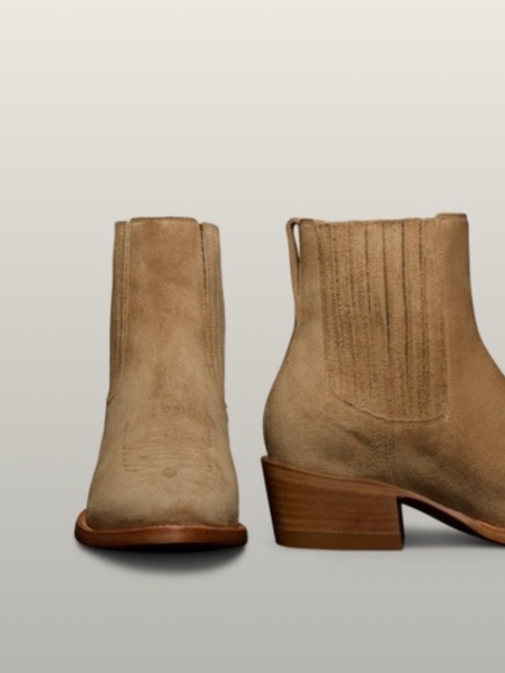 Tecovas Tan Ankle Boots, Latte Suede, sz 9 - Picture 2 of 9
